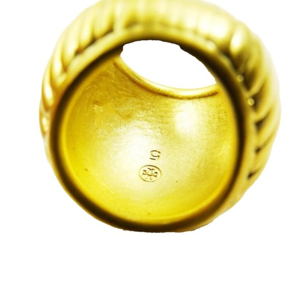 TORY BURCH NWOT Gold Plated Satin Finish Dome Ring Size 5 - Picture 4 of 9